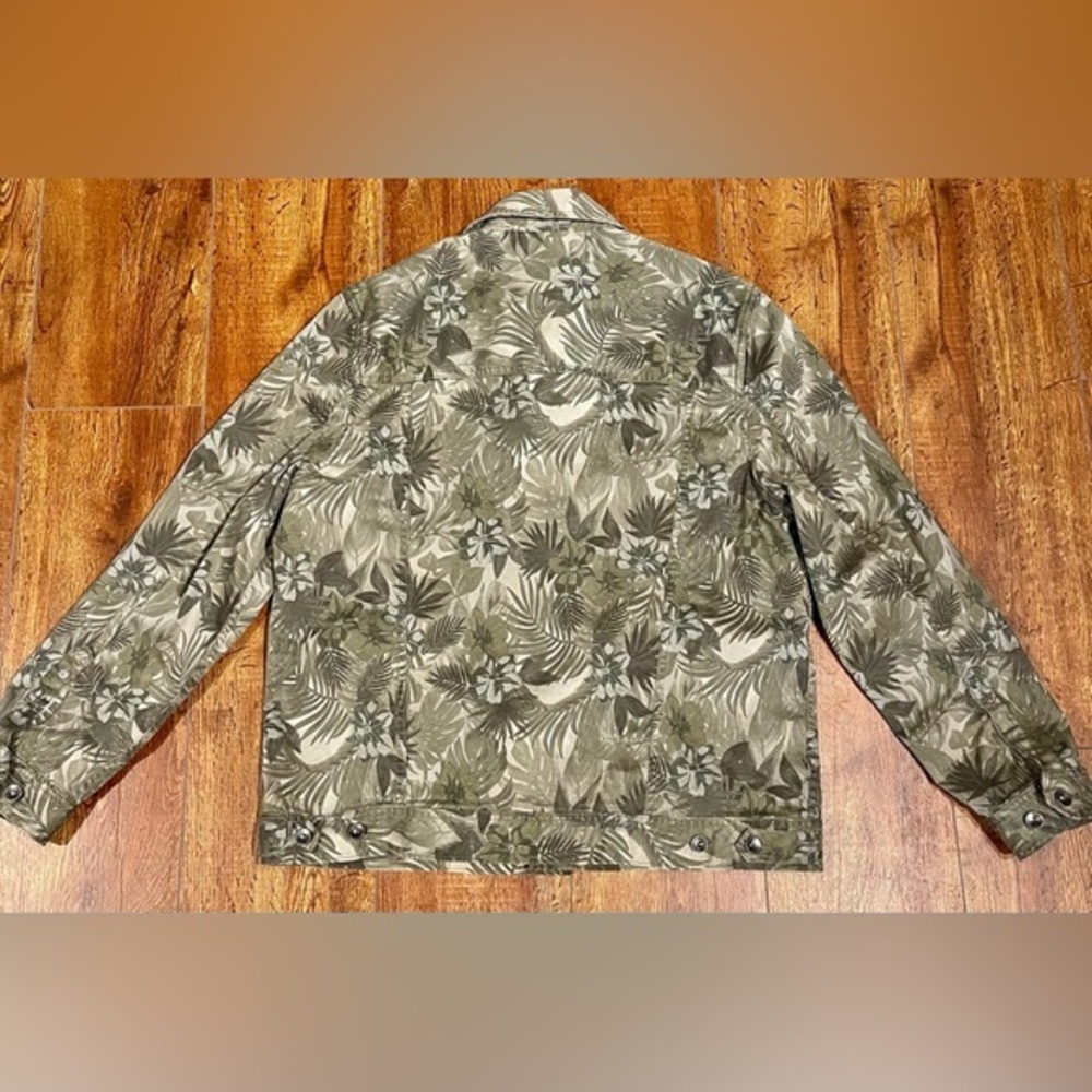 Tommy Bahama Large Boracay Como Camo Trucker Jacket 380 Tea Leaf green - Picture 5 of 15
